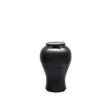 Golden Dragon S Vase: Black and Gold Porcelain with Foo Dog Finial
