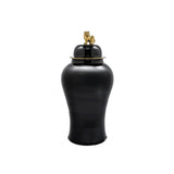 Elegant Golden Dragon Vase: Black and Gold Porcelain Masterpiece