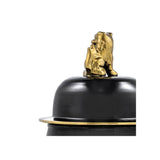 Elegant Golden Dragon Vase: Black and Gold Porcelain Masterpiece