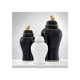 Elegant Golden Dragon Vase: Black and Gold Porcelain Masterpiece