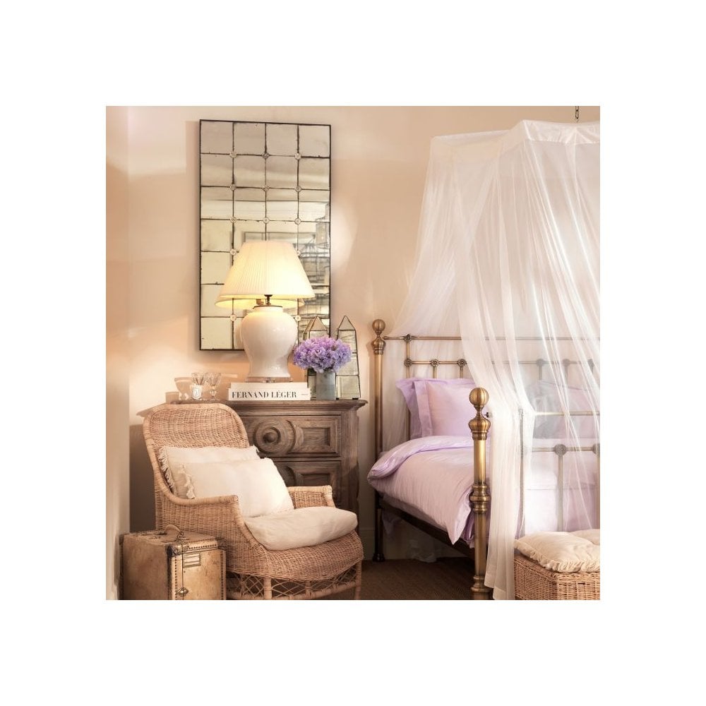 Antique Cedar Mirror with Weathered Glass Detail