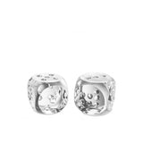 Crystal Glass Dice Decorative Set - Pair of Stylish Desk Accessories