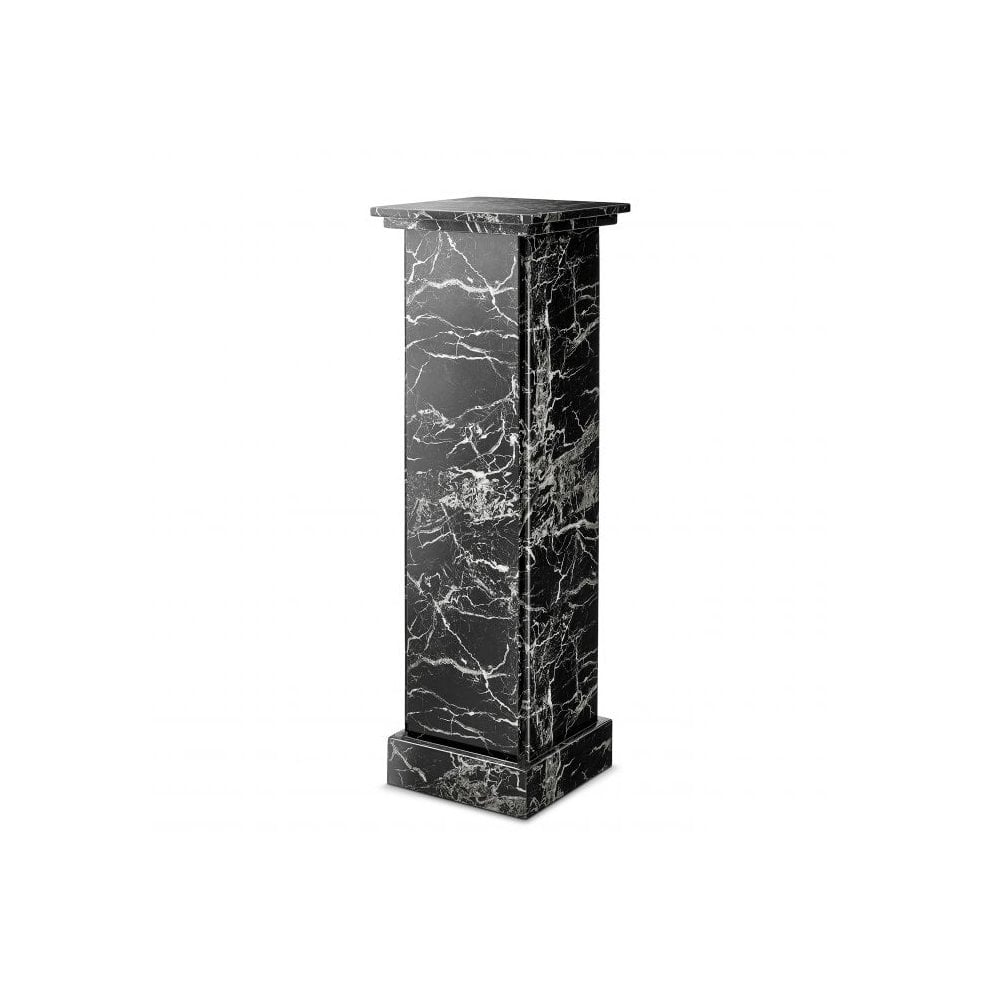 Caselli Black Faux Marble Pedestal Column