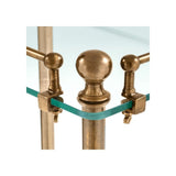 Devon Bathroom Rack - Vintage Brass Elegance with Clear Glass Shelves