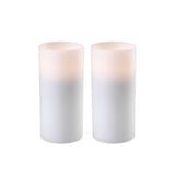Set of 2 Elegant White Artificial Pillar Candles, 10cm x 21cm for Indoor Ambiance