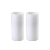 Set of 2 Elegant White Artificial Pillar Candles, 10cm x 21cm for Indoor Ambiance