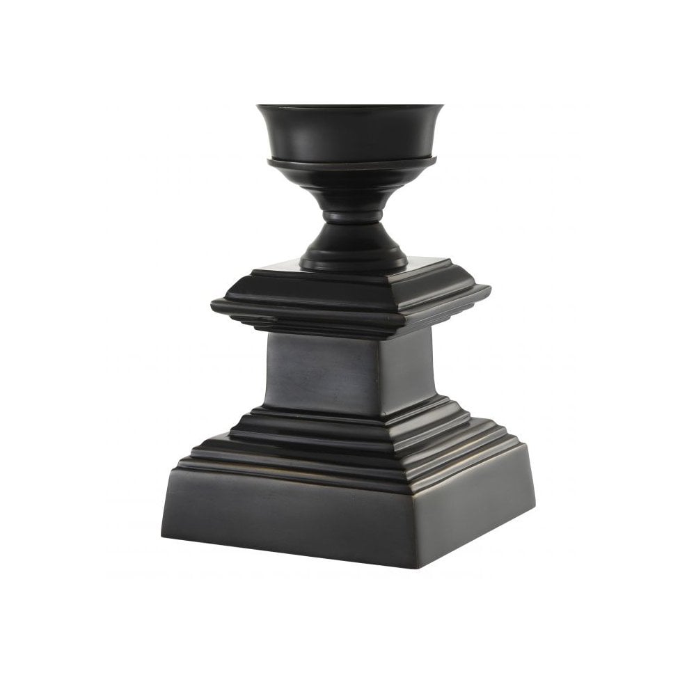 Elegant Gunmetal Bronze Hurricane Candle Holder with Clear Glass