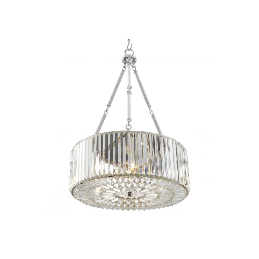 Infinity Chandelier, Nickel Finish with Crystal Glass Elegance