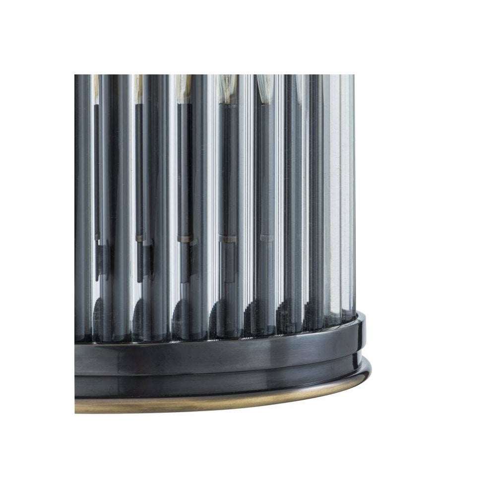 Alice Wall Lamp, Gunmetal Finish with Clear Glass Detailing