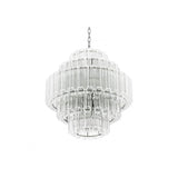 Vittoria Elegance Chandelier, Clear Glass & Nickel Finish