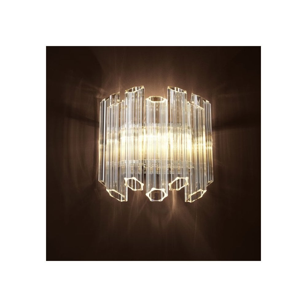 Glamorous Vittoria Wall Sconce with Clear Glass and Nickel Finish