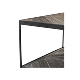 Zinc-Finished La Varenne Oak Side Table with Shelf