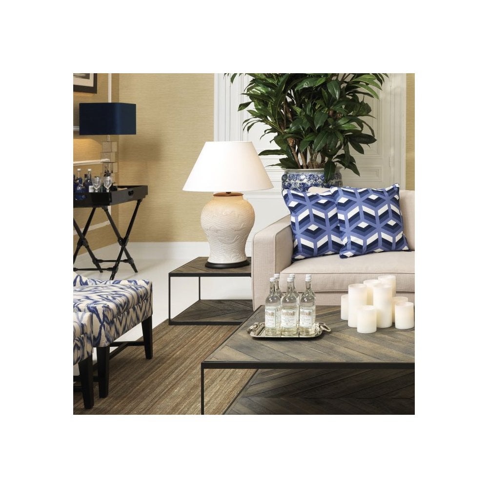 Zinc-Finished La Varenne Oak Side Table with Shelf