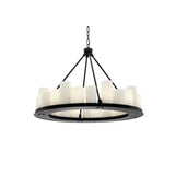 Elegant 90 cm Black Commodore Chandelier with Faux Candle Shades