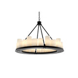 Elegant 90 cm Black Commodore Chandelier with Faux Candle Shades