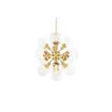 Gold Starburst Chandelier with Clear Glass Globes