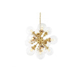 Gold Starburst Chandelier with Clear Glass Globes