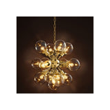 Gold Starburst Chandelier with Clear Glass Globes