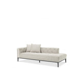 Cesare Left Lounge Sofa in Pebble Grey with Gunmetal Base