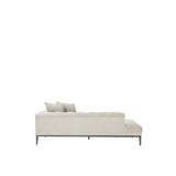 Cesare Left Lounge Sofa in Pebble Grey with Gunmetal Base