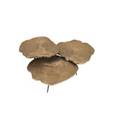 Quercus Trio Coffee Tables Set with Brass-Toned Wood Tops and Black Legs