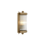 Art Deco Glamour Wall Lamp, Matte Brass & Clear Glass