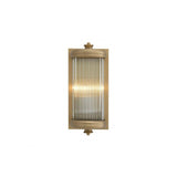 Art Deco Glamour Wall Lamp, Matte Brass & Clear Glass