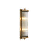 Elegant Art Deco Wall Lamp with Matte Brass Finish and Clear Glass