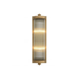 Elegant Art Deco Wall Lamp with Matte Brass Finish and Clear Glass