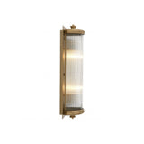 Elegant Art Deco Wall Lamp with Matte Brass Finish and Clear Glass