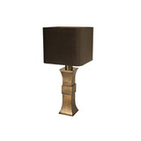 Vintage Brass Avia Table Lamp with Brown Velvet Shade