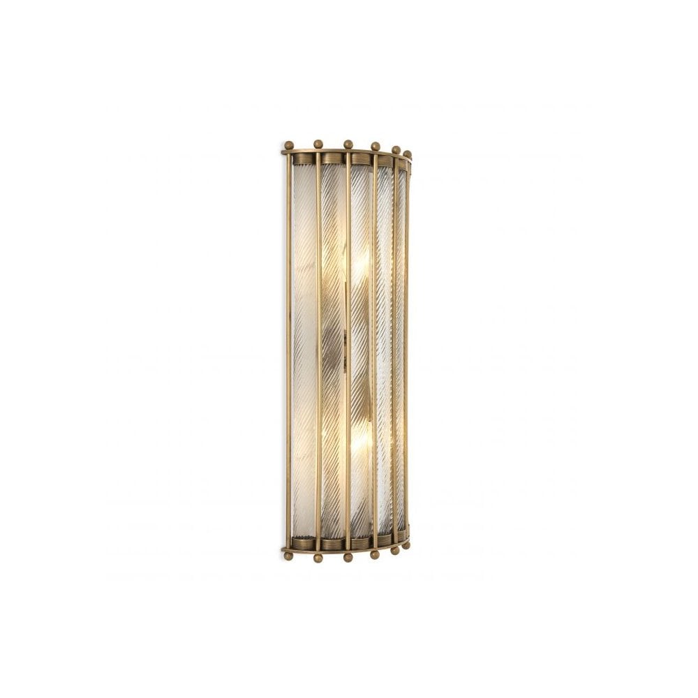 Vintage Elegance Wall Lamp: Tiziano with Antique Brass and Handcrafted Glass Detailing