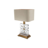 Umbria Table Lamp with Vintage Brass and Handmade Clear Glass