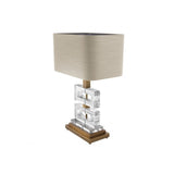 Umbria Table Lamp with Vintage Brass and Handmade Clear Glass