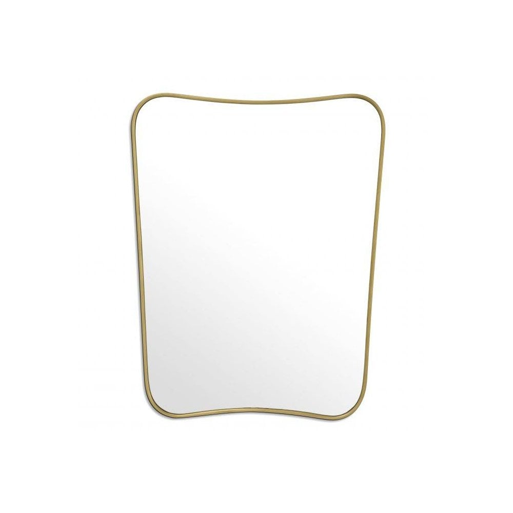 Vivienne Retro Mirror in Elegant Brushed Brass Finish