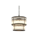 Bronze Highlight Pasadena Chandelier with Vintage Glass Rods