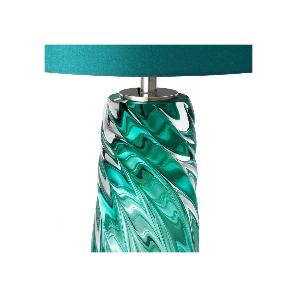 Turquoise Barron Table Lamp with Solid Glass Base