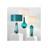 Turquoise Barron Table Lamp with Solid Glass Base