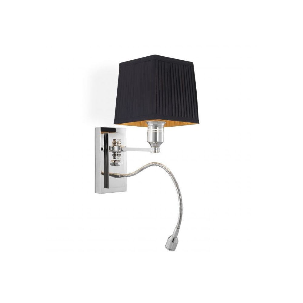 Ellington Wall Lamp in Nickel with Flexible LED Reading Arm