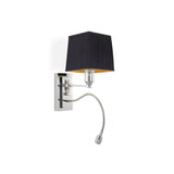 Ellington Wall Lamp in Nickel with Flexible LED Reading Arm