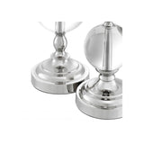 Title: Elegant Zamora Duo: Nickel-Finished Globes with Clear Glass
