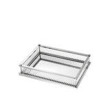 Cora Rectangular Nickel Tray with Mirror and Glass Rods