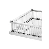 Cora Rectangular Nickel Tray with Mirror and Glass Rods
