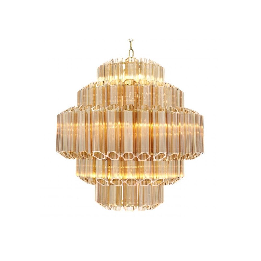 Vittoria S Chandelier: Luxurious Gold Glass and Finish