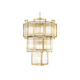 Art Deco Gold and Glass Jet Set Chandelier