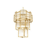 Art Deco Gold and Glass Jet Set Chandelier
