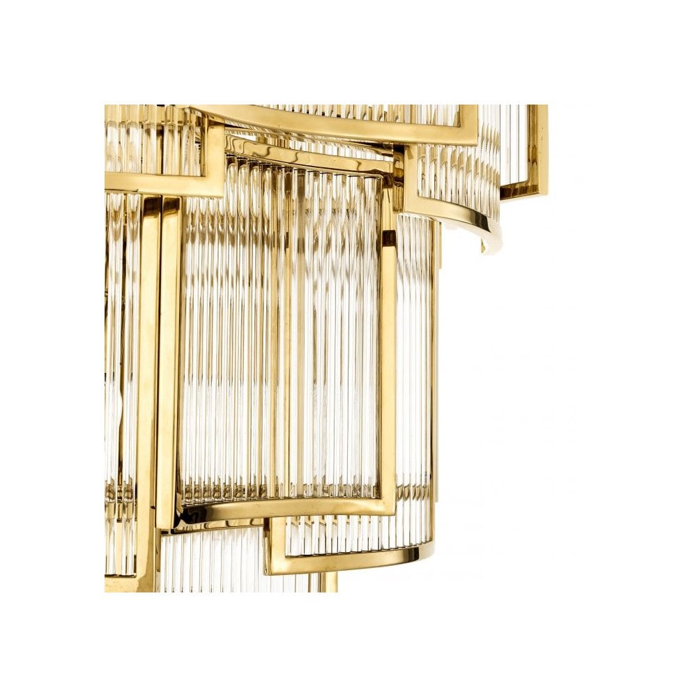 Art Deco Gold and Glass Jet Set Chandelier