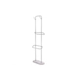Freestanding Towel Rack with White Marble Base and Polished Stainless Steel