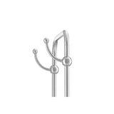 Freestanding Towel Rack with White Marble Base and Polished Stainless Steel