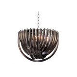 Art Deco Lux Chandelier in Smoke Acrylic with Nickel Finish, ø 50 cm